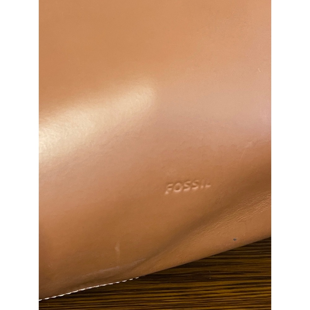 Fossil Cognac Leather Tote Bag - Gold Hardware - Picture 4 of 8